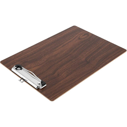 A4 Wooden Clipboard Set of 8 Walnut Grain Stainless Steel Clip Menu Board
