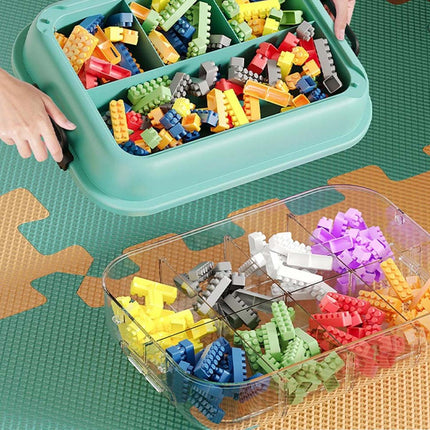3-Layer Stackable Storage Box for Building Blocks Toy Organizer with Sorting Trays