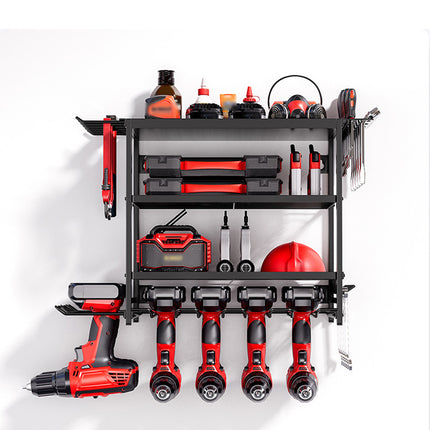 Wall-Mounted Tool Storage Rack Durable Space Saving for Garage Workshop Storage