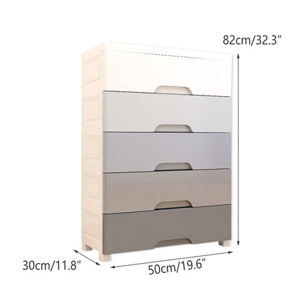 5 Tiers Large Size Plastic Drawer Storage Cabinet Dustproof Space Saving for Home