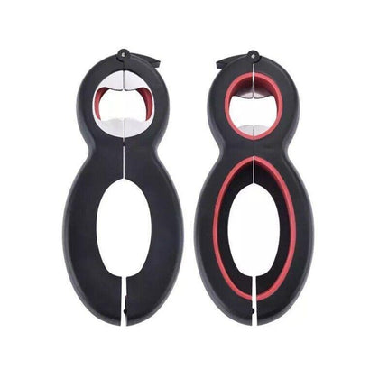 Multi 6 In 1 Bottle Opener Jar Can Manual Cap Lid Twist Off Gadget Kitchen Tool - Aimall