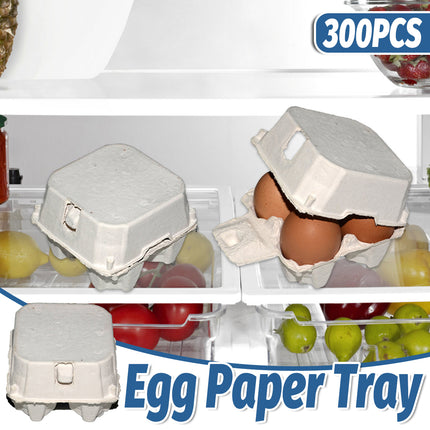 300PCS Paper Egg Tray 4 Slot Molded Pulp for Egg Packaging Use