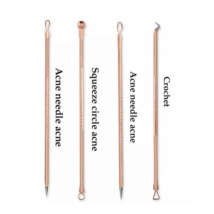 4IN1 Blackhead Pimple Remover Tool Popper Extractor Black Head Tools Set AUStock - Aimall