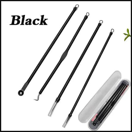 4IN1 Blackhead Pimple Remover Tool Popper Extractor Black Head Tools Set AUStock - Aimall