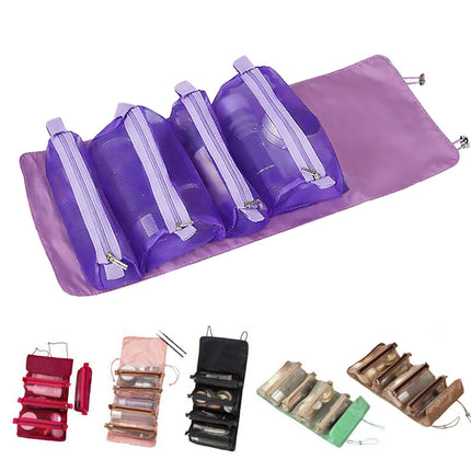 Cosmetic Bag Drawstring Makeup Case Storage Roll Bag Portable Carry Box Travel