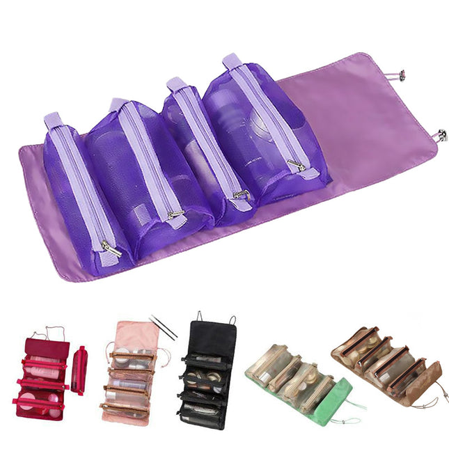 Cosmetic Bag Drawstring Makeup Case Storage Roll Bag Portable Carry Box Travel