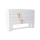 4in1WALL MOUNT KITCHEN HOLDER FOIL TOWEL ROLL CLING WRAP RACK DISPENSER CUTTER - Aimall