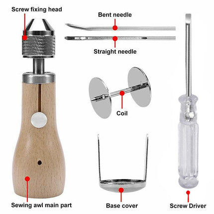 Hand Sewing Awl Kit for Leather Canvas and Heavy Fabric Repairs