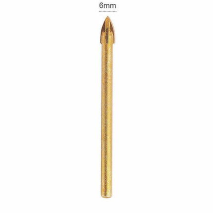 10X Titanium Ceramic Tile Glass Drill Bit Cross Spear Head 6mm - Aimall