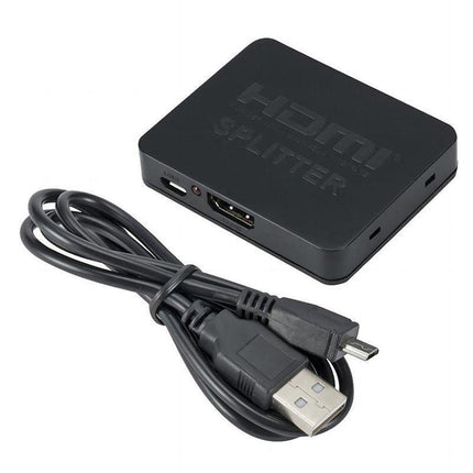 Premium HDMI 1In 2 Out 1080P 4K HDCP Stripper Splitter Power Signal Amplifier - Aimall