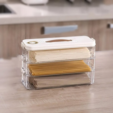 3 Layers Square Food Storage Container with Lid Kitchen Organiser for Meal Prep