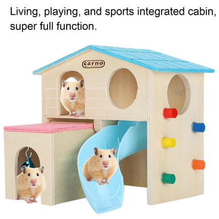 Wooden Luxury Hamster Villa Escape House Fun Nest Pet Home for Small Animals