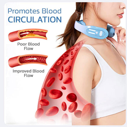 Portable Neck and Shoulder Massager with Heat and Pulse Function