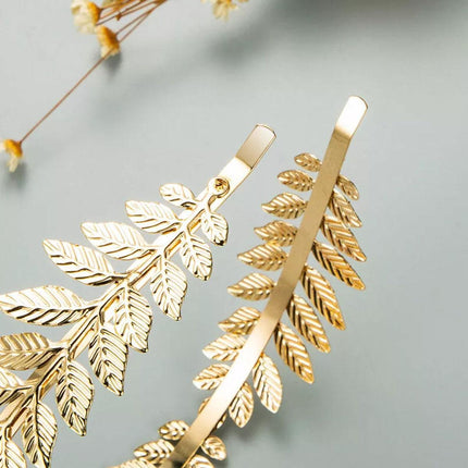 8pcs Gold Leaf Headband Bridal Hair Accessories Elegant Leaf Hair Band Set