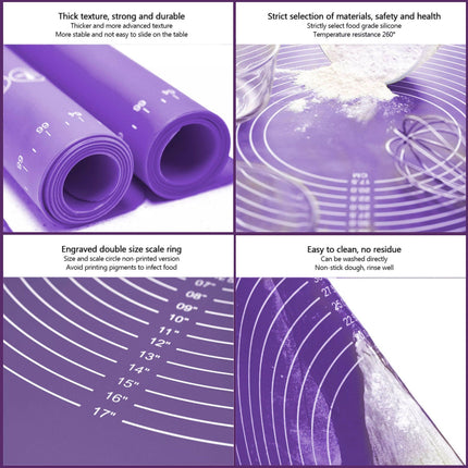 Reusable Non-Stick Silicone Rolling Dough Mat Cake Pastry Baking Fondant Sheet - Aimall