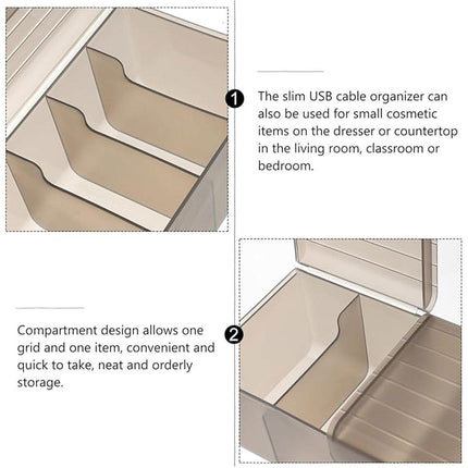 Large Capacity Data Cable Organizer Box With Lid USB Power Charging Cable Box