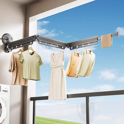 2/3/4-Bar Adjustable Foldable Retractable Clothes Drying Rack Suction Cup Hanger