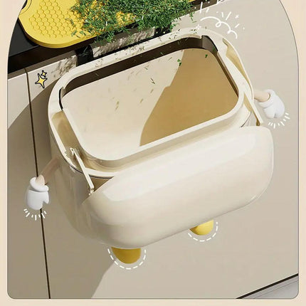 Large Waterproof Wall Mounted Rubbish Bin for Kitchen Bathroom Waste Storage