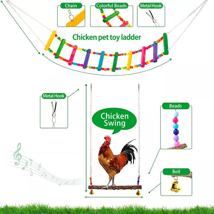 5pcs Chicken Toys Climbing Ladder Swing Hanging Toy for Hens and Poultry Play
