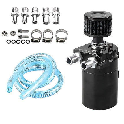 Oil Catch Breather Can Kit Universal Petrol Filter Baffled Diesel Reservoir Tank