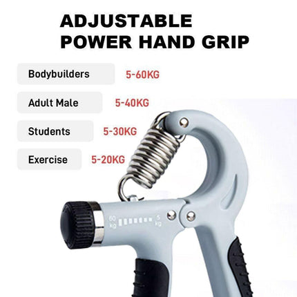 Adjustable Power Hand Grip Forearm Exerciser Gripper Strengthener Trainer 5-60Kg