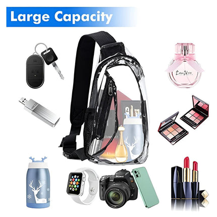 Transparent Chest Bag Outdoor Sports Crossbody Satchel Travel Gym Storage Bag