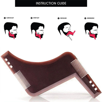 Beard Styling Shaping Template Comb Barber Tool Symmetry Trimming Shaper Stencil