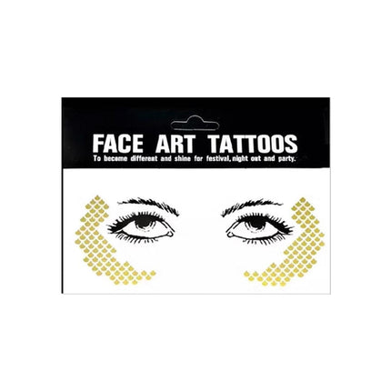 8Style Women Girl Face Gold Shine Body Temporary Tattoo Freckle Art Tattoo Paper - Aimall