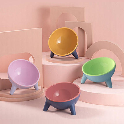 Raised Cat Bowl Pet Feeder Pet Bowl Elevated Dog Bowls 15° Tilted Pet Water Bowl