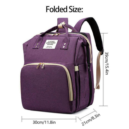 Foldable Travel Backpack with Built In Portable Rest Mat and Storage Compartments