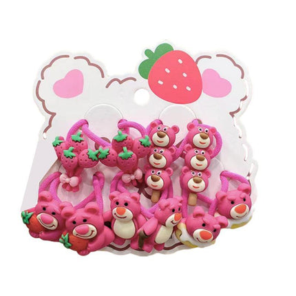 Cute hair bands with cartoon bear and strawberries design