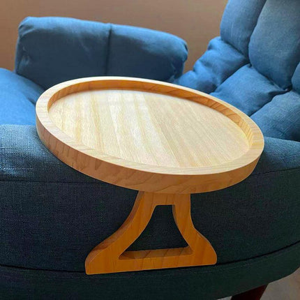 Wooden Sofa Foldable Tray Clip-on Sofa Armrest Tray Coffee Drink Snacks Holder - Aimall