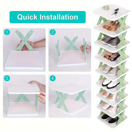 Simple Shoe Rack Home Use Space Saving Clip Storage Organizer Cabinet Stand
