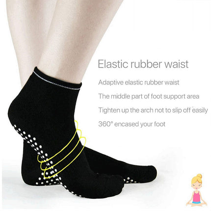 3 Pairs Ladies Women Sports Cotton Rich Pilates Yoga Non-Slip Grip Socks