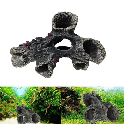 3pcs Aquarium Resin Tree Ornament Fish Tank Decoration Submerged Wood Cave