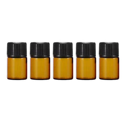 5pcs 2ml-5ml Amber Glass Orifice Reducer Bottles Sample Vial Dram Essential Oils