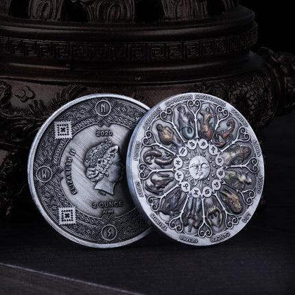 Twelve Constellations Coin Sun and Moon Challenge Medal Double-sided Embossed - Aimall