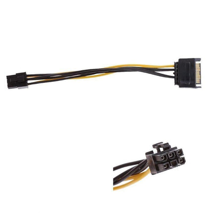 20CM 15 Pin SATA Power to 6 Pin PCIe PCI-e PCI Express Cable For Video Card