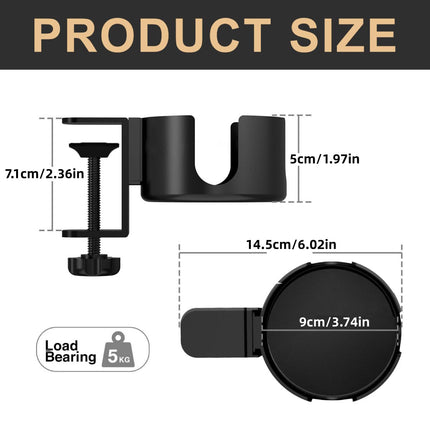PunUnder Desk Table Clamp Mug Holder Stand Adjustable Coffee Cup Organizer