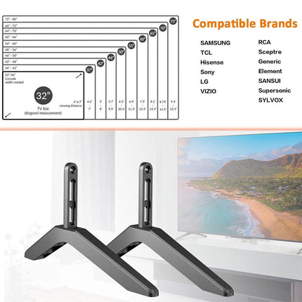 Universal Table Top TV Stand Leg Mount For Led Lcd Screen 32-65inch Bracket