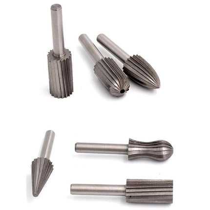 6/12PCS Tungsten Steel Carbide Burrs For Rotary Drill Bit Die Grinder 6mm Shank - Aimall