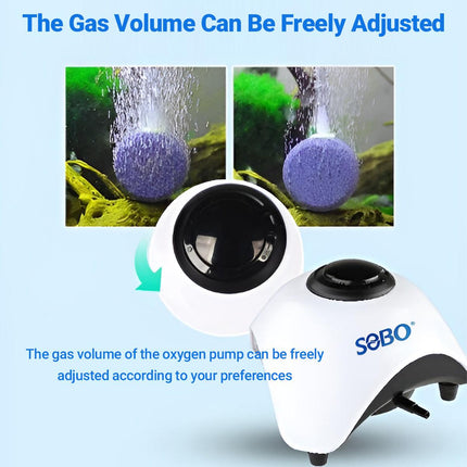 Aquarium Oxygen Pump Fish Tank Air Stone Aerator Oxygenator Pump for Freshwater