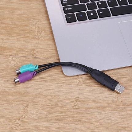 USB Male to PS2 Female Adapter Active Converter Cable Barcode scanner KVM Switch - Aimall