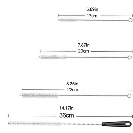 8 Pcs Nylon Straw Brush Set Cleaner Bottle Glass Tube Pipe Small Long Cleaning