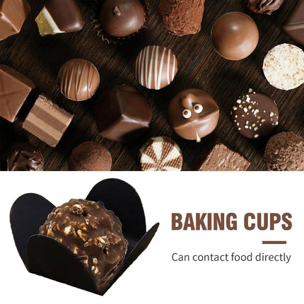 200pcs Valentines Day Paper Chocolate Trays Foldable Dessert Packaging Gift