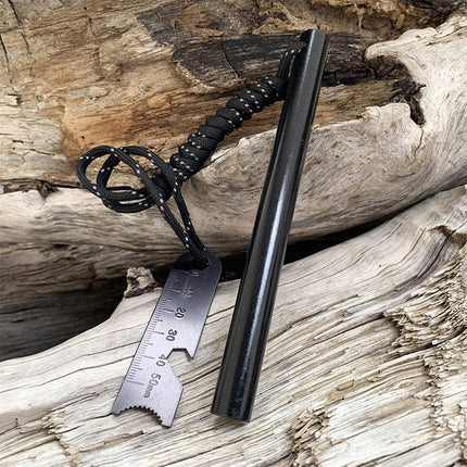 Ferrocerium Flint Rod 15Cm X 1.3Cm Survival Fire Starter With Striker Para-Cord