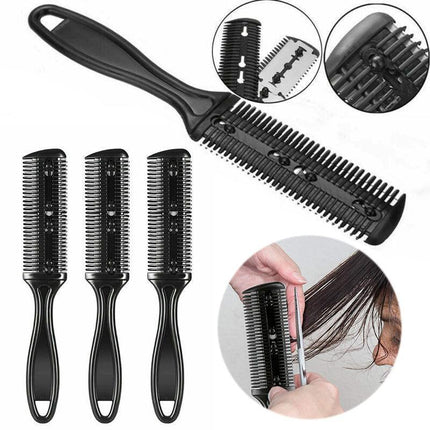 2PCS Razor Comb With Blades Razor Trimmer DIY Double Sides Hair Thinning Comb - Aimall