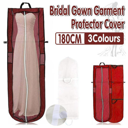 180Cm Wedding Dress Bridal Gown Garment Protector Cover Storage Bag Dustproof Au