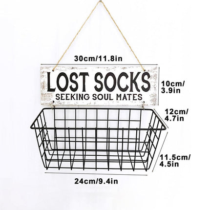 Laundry Room Sock Storage Shelf Wall Decor Organizer for Socks and Accessories