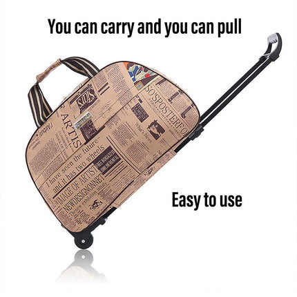 Wheeled Travel Duffle Trolley Bag Carry On Rolling Luggage Suitcase Tote Durable